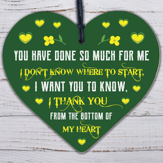 Thank You From The Bottom Of My Heart Wooden Hanging Plaque Friendship Thank You