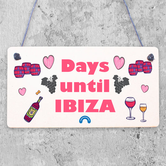 CHALKBOARD Countdown Holiday Ibiza Hanging Plaque Friendship Alcohol Party Gift