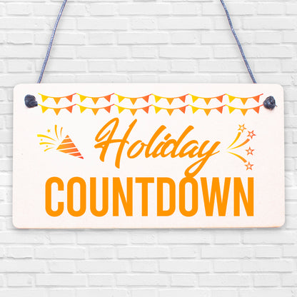 Chalkboard Holiday Countdown Hanging Sign Plaque Friendship Family Doorsign Gift