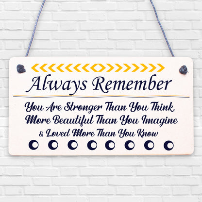 Always Remember Loved Wooden Hanging Plaque Friendship Love Sign Friends Gift