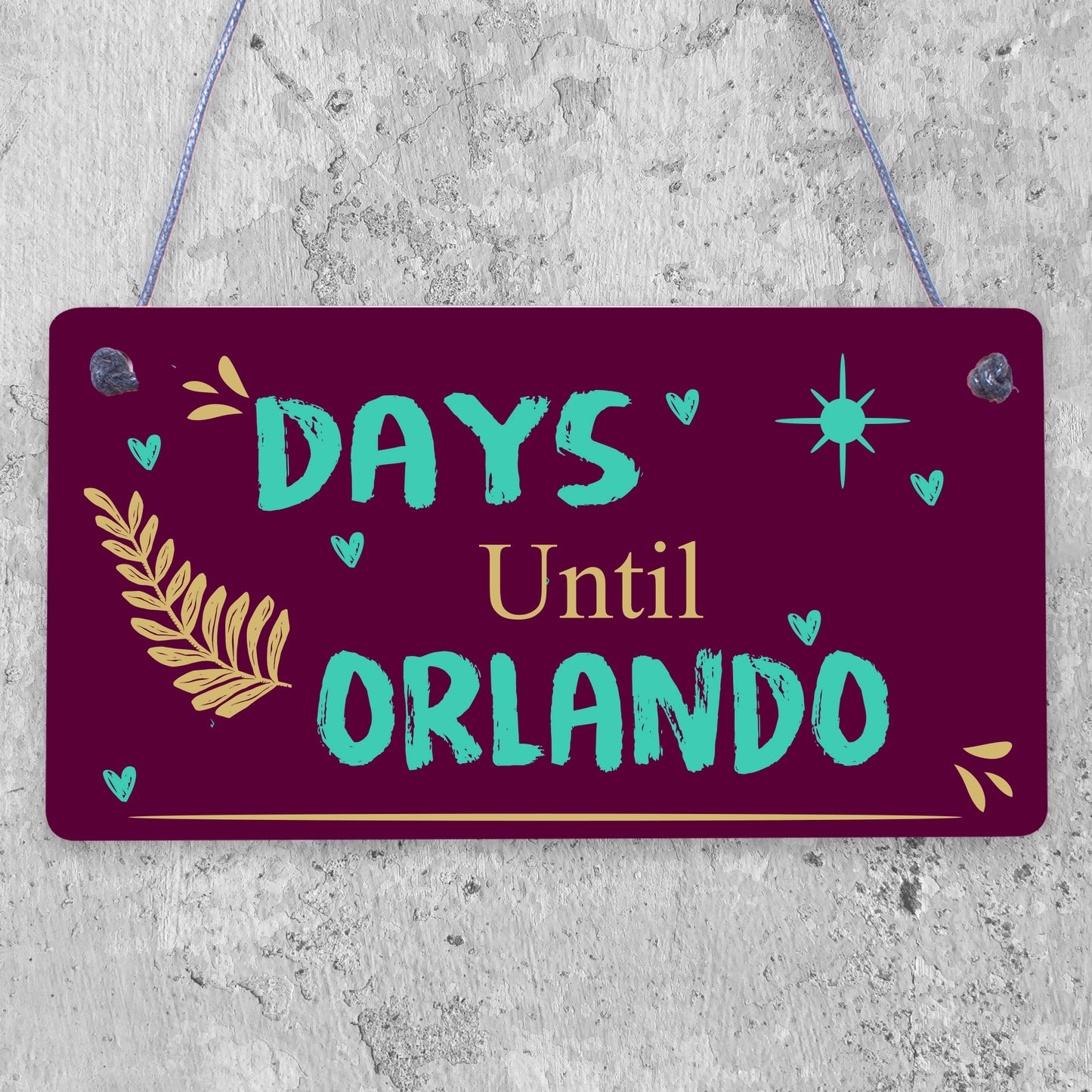 Chalkboard Holiday Countdown To ORLANDO America USA Novelty Gifts For Friend