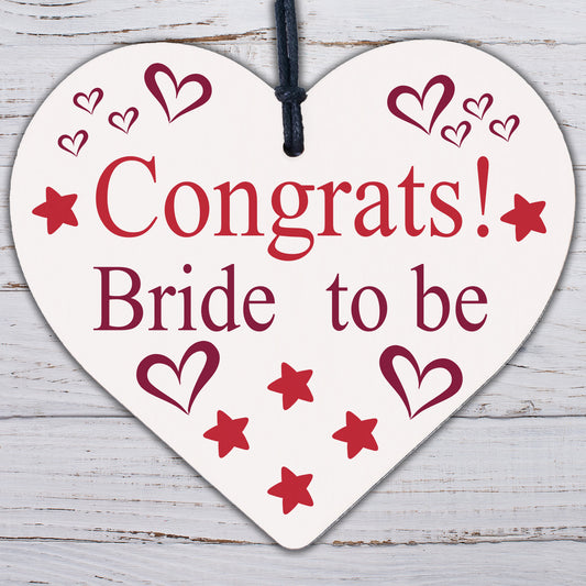 Congrats Bride To Be Hen Party Gift Wooden Engagement Wedding Friendship Gift