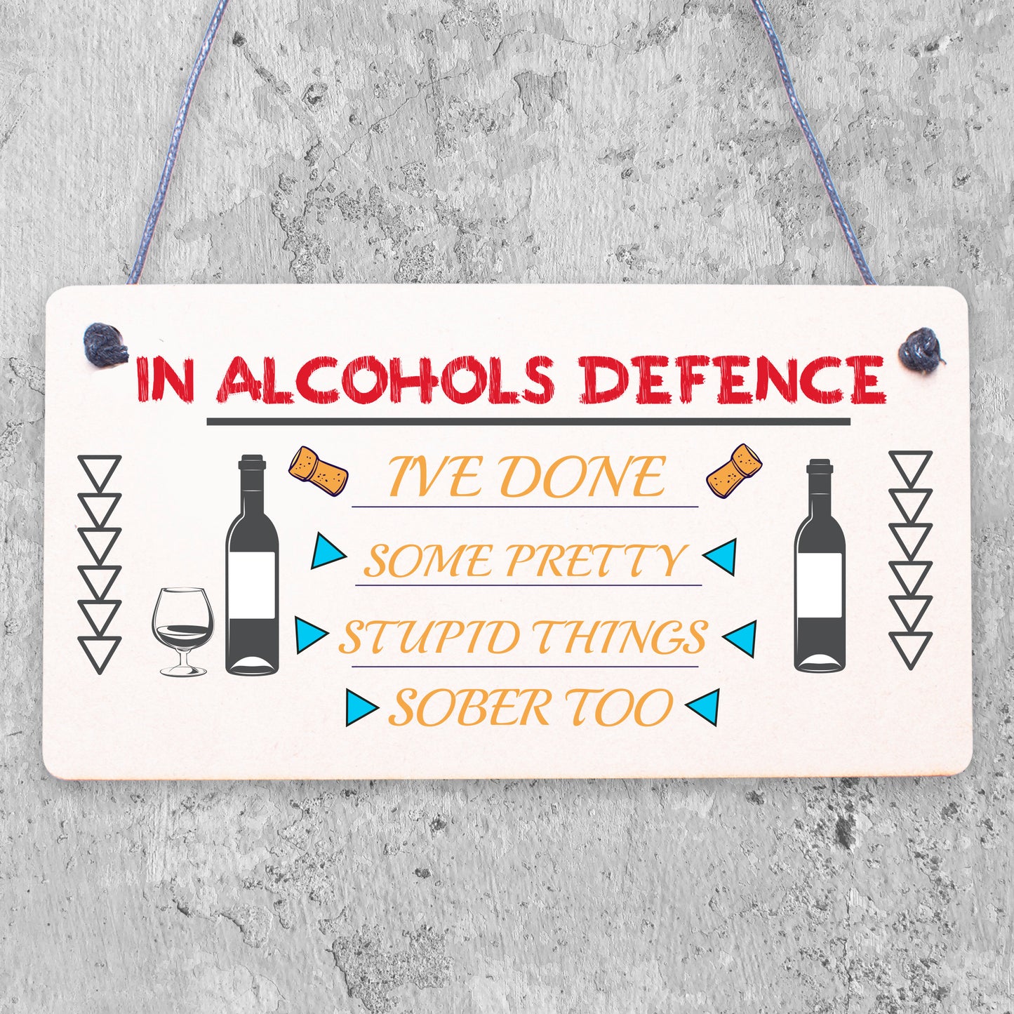 Stupid Things Sober Too Novelty Hanging Plaque Sign Alcohol Joke Friendship Gift