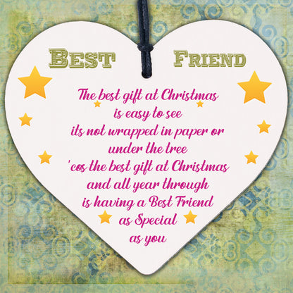 Christmas Gifts For Friend Christmas Card Friendship Thank You Wood Heart Plaque