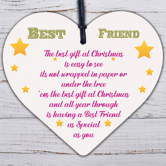 Christmas Gifts For Friend Christmas Card Friendship Thank You Wood Heart Plaque