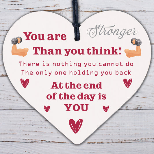 You Are Strong Motivational Quote Wooden Heart Sign Plaque Friendship Gifts