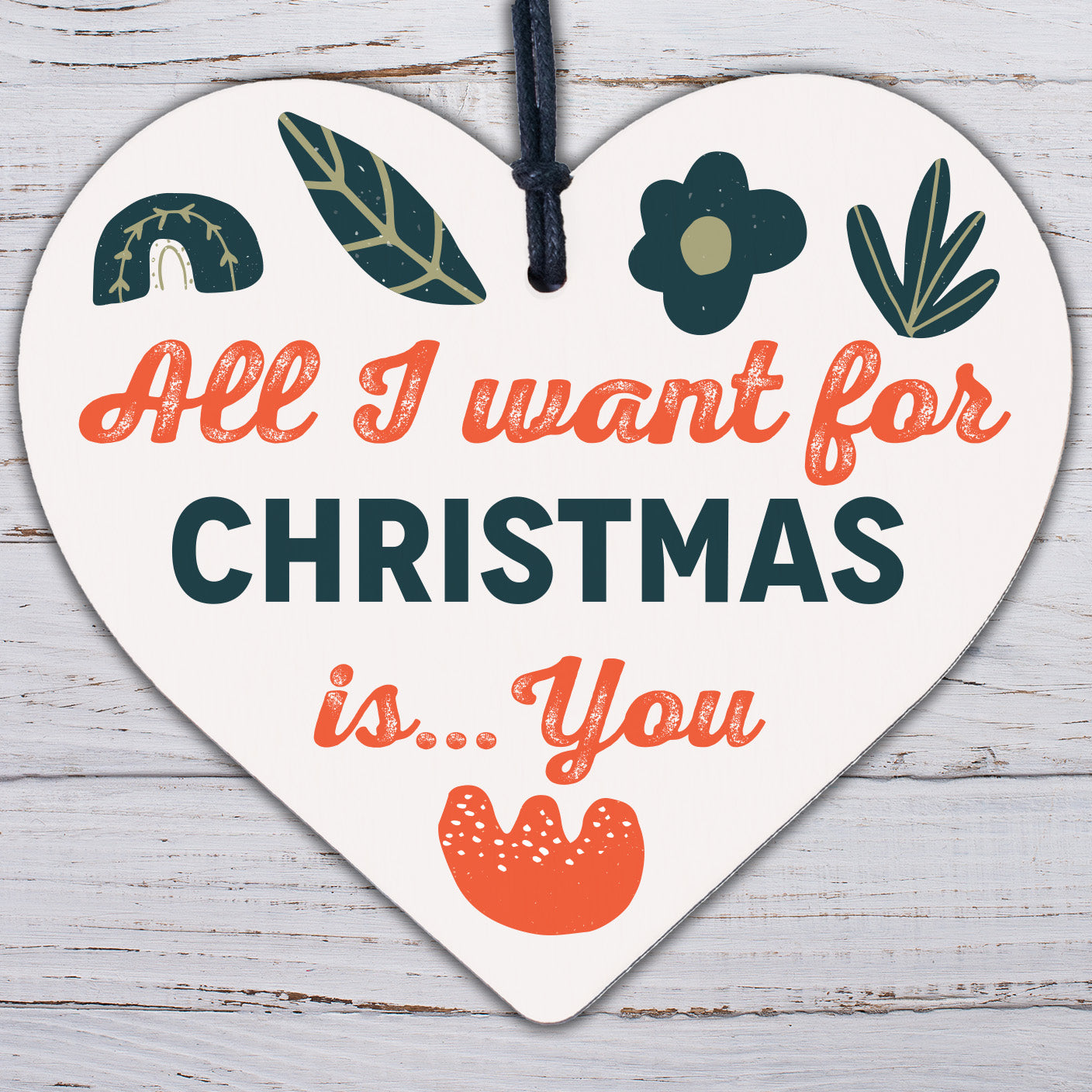 All I Want For Christmas Is Heart Husband Wife Boy Girl Friend Relationship Gift