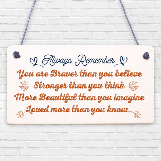 Stronger Inspirational Hanging Plaque Friendship Quote Gifts Butterfly Love Sign