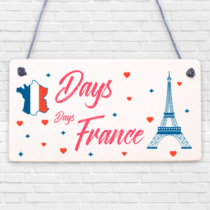 Chalkboard Holiday Countdown FRANCE Hanging Plaque Accessories Friendship Gifts