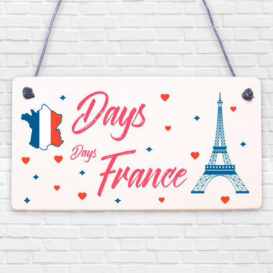 Chalkboard Holiday Countdown FRANCE Hanging Plaque Accessories Friendship Gifts