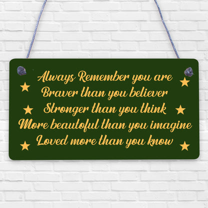 Stronger Inspirational Plaque Friendship Gifts Friendship Quote Love Sign