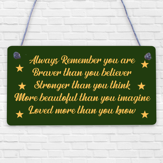 Stronger Inspirational Plaque Friendship Gifts Friendship Quote Love Sign