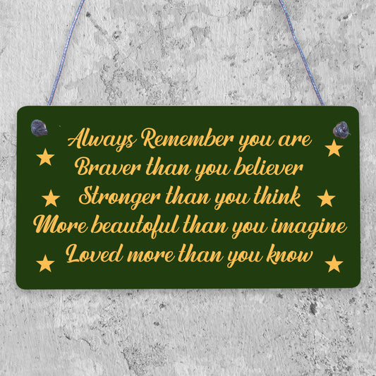 Stronger Inspirational Plaque Friendship Gifts Friendship Quote Love Sign