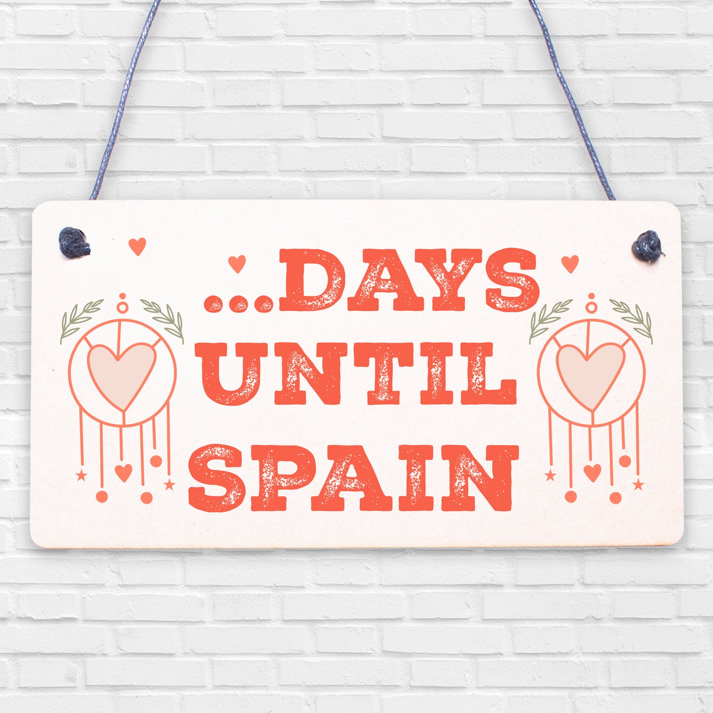 Chalkboard Holiday Countdown To SPAIN Novelty Plaque Sign Gift For Friend Family