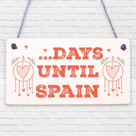 Chalkboard Holiday Countdown To SPAIN Novelty Plaque Sign Gift For Friend Family