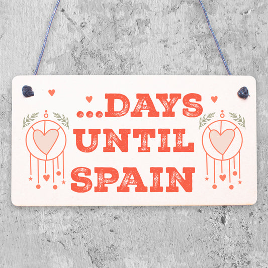 Chalkboard Holiday Countdown To SPAIN Novelty Plaque Sign Gift For Friend Family