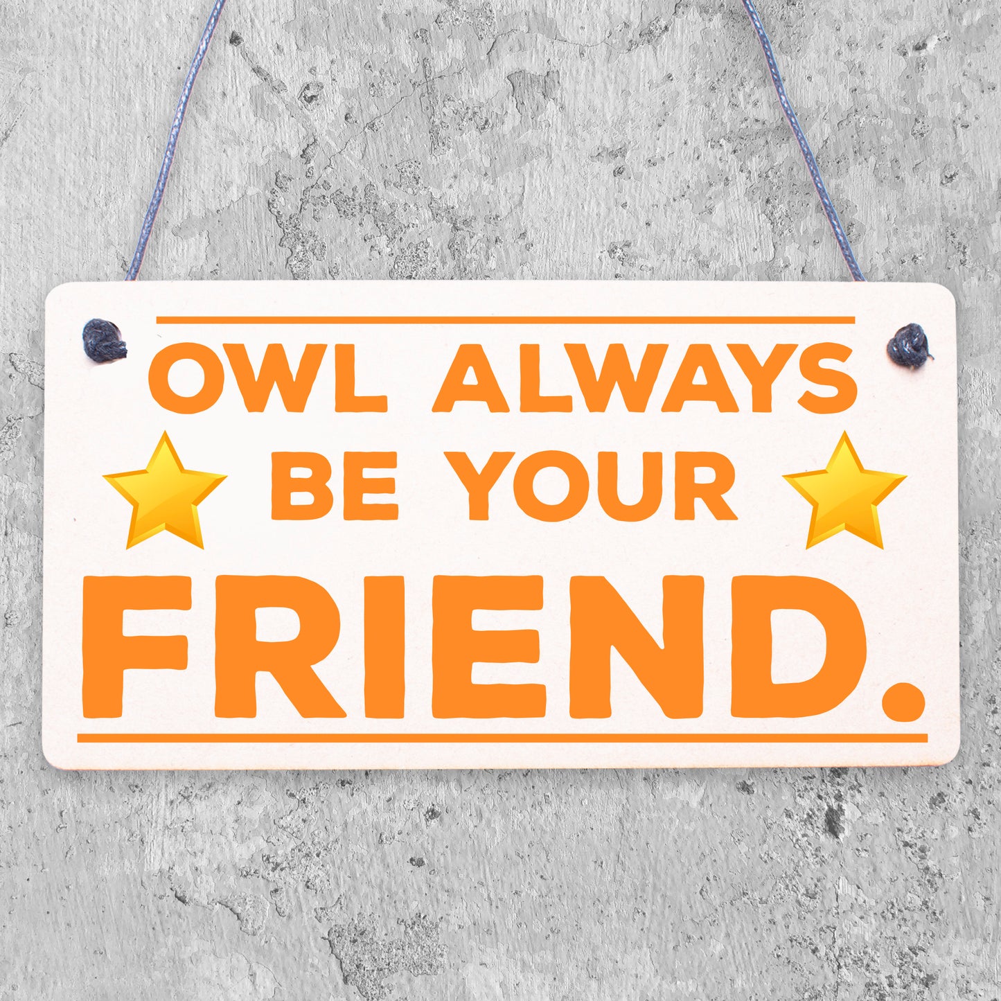 Owl Always Be Your Friend Novelty Friendship Cute Hanging Wood Plaque Gift Sign