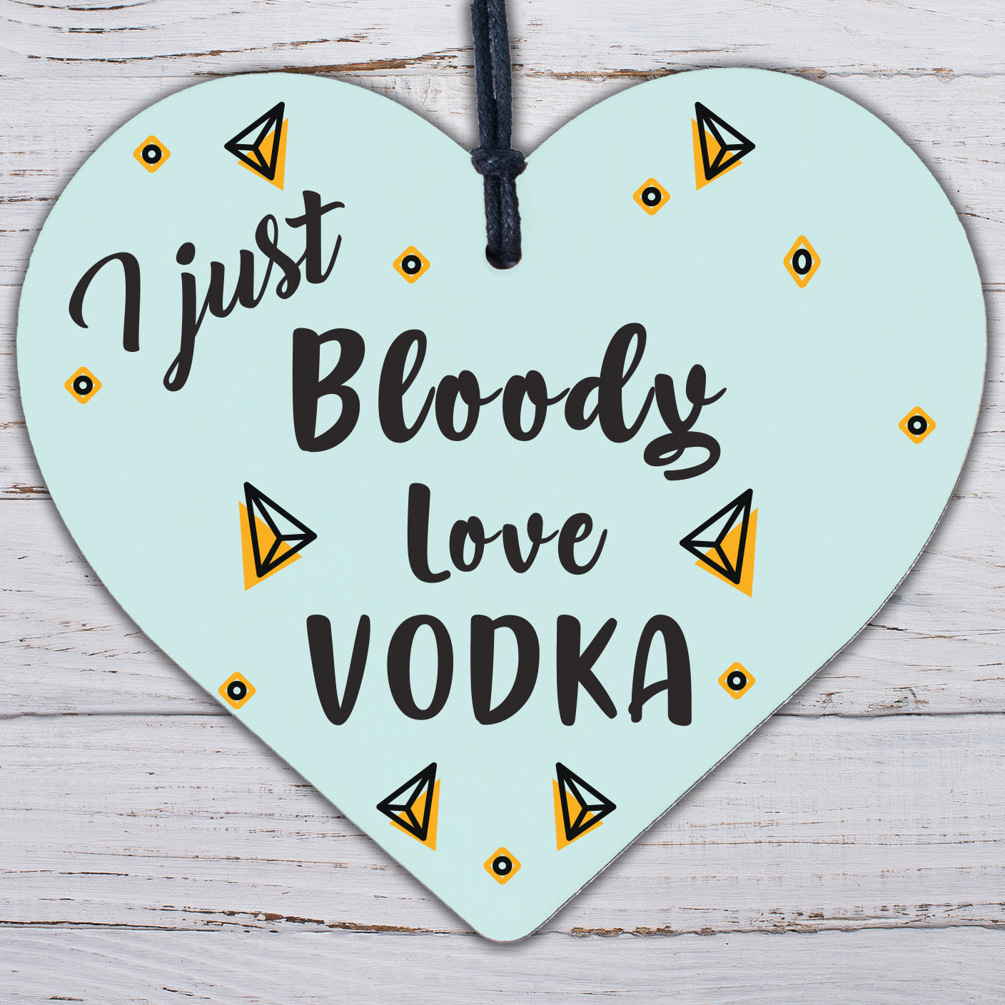 VODKA Wooden Heart Friend Friendship Plaque Funny Gift Alcohol Drinking Sign