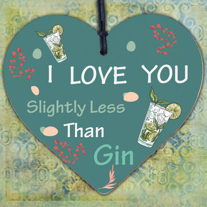 Novelty GIN Friendship Sign Wood Heart Plaque Gin & Tonic Funny Gift For Friend