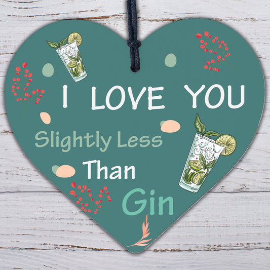 Novelty GIN Friendship Sign Wood Heart Plaque Gin & Tonic Funny Gift For Friend