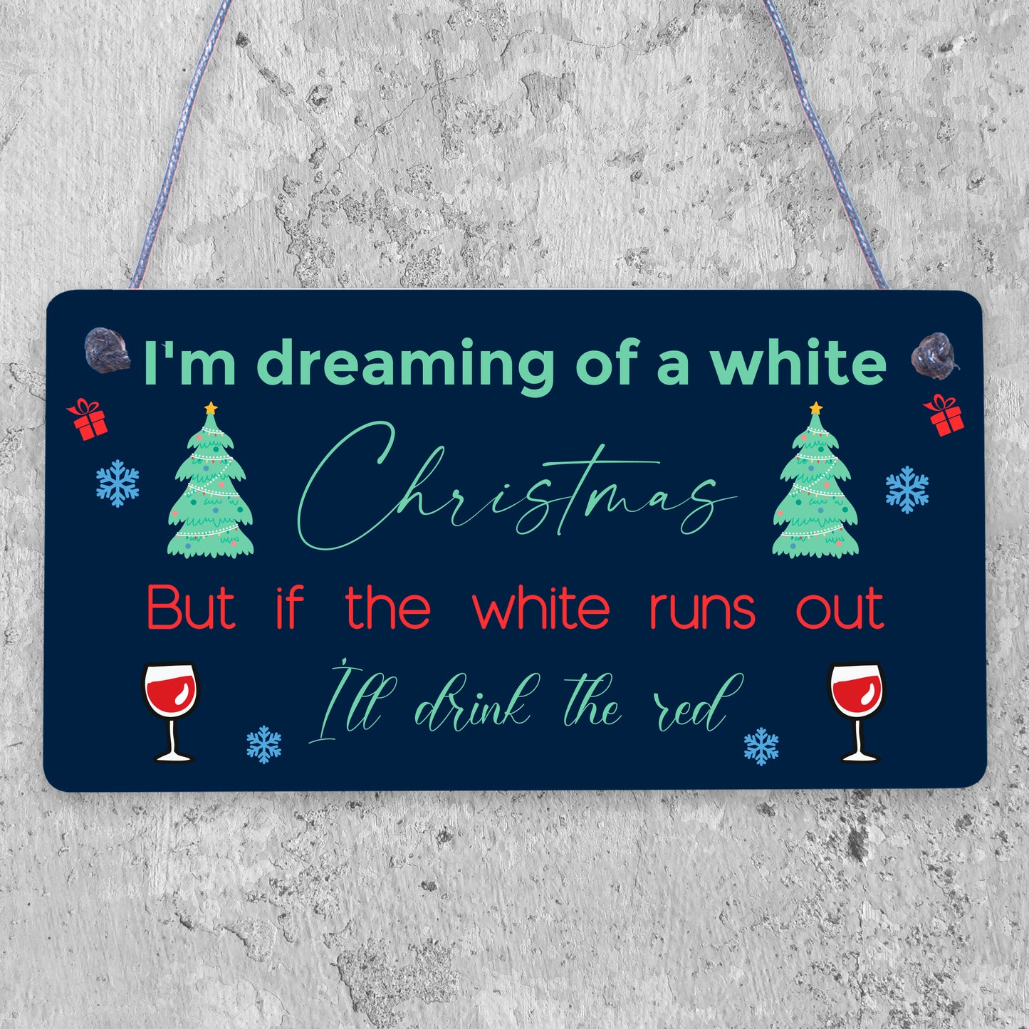 Funny Alcohol Sign Hanging Plaque Christmas Decoration Xmas Friendship Wine Gift