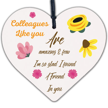 Colleague Thank You Gifts Wooden Heart Friendship Gift Sign Work Leaving Gifts