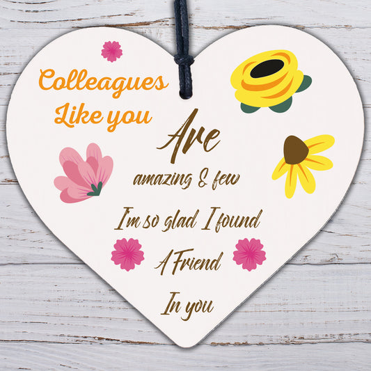 Colleague Thank You Gifts Wooden Heart Friendship Gift Sign Work Leaving Gifts