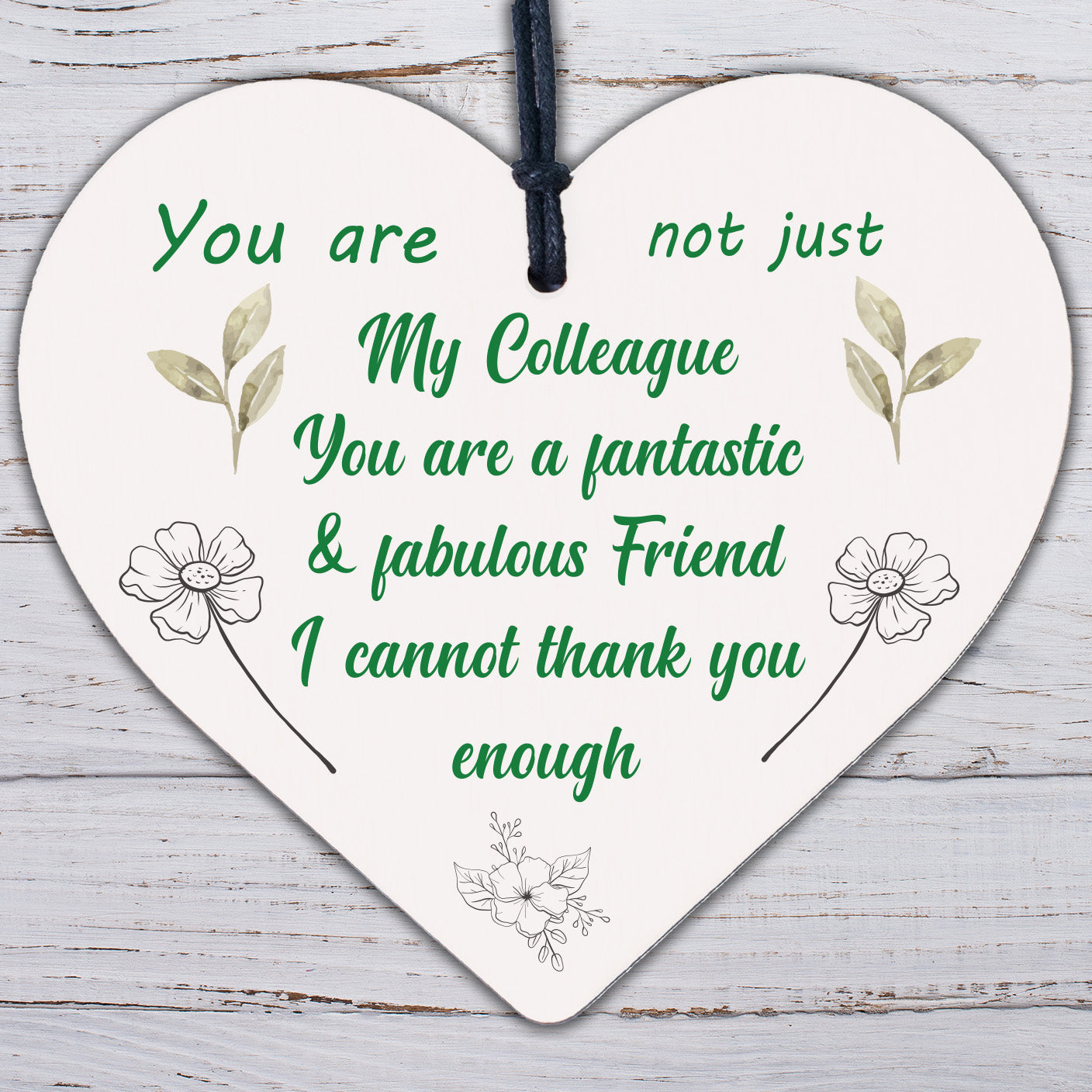 Colleague Fantastic Friend Wooden Heart Plaque Friendship Thank You Work Gift