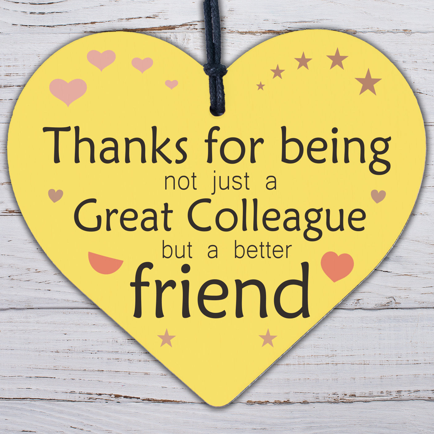 Work Colleagues Friendship Friend Heart Sign Plaque Office Thank You Gift