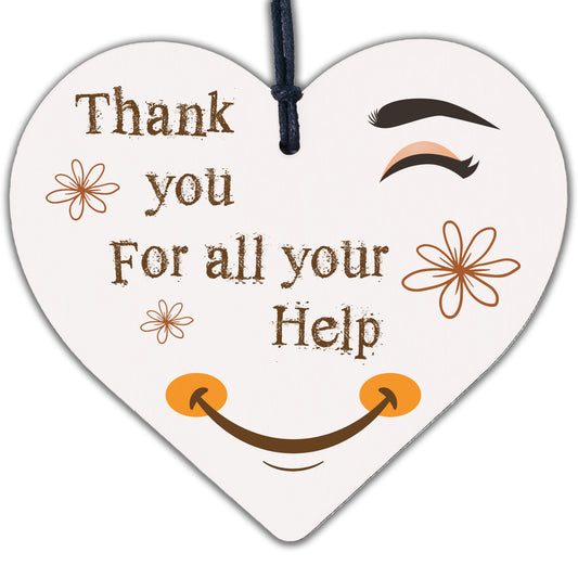 Thank You Gift For Friend Volunteer Teacher Mentor Colleague Wooden Heart Plaque