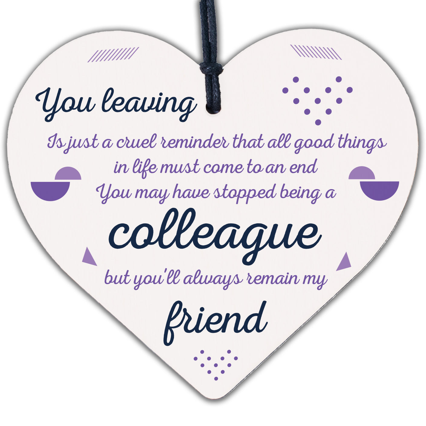 Colleague Gift Friendship Friend Wood Heart Plaque Leaving Office Gift Thank You