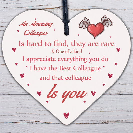 Colleague Leaving Gifts Thank You Gift Plaque Wooden Heart Sign Christmas Gift