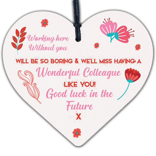 Colleague Leaving Gift Handmade Heart Plaque Work Friendship Goobye Thank You