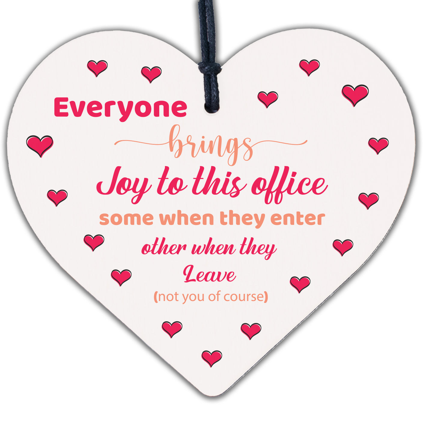 Bring Joy To The Office Colleague Novelty Wood Heart Leaving Gift Office Plaque