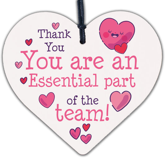 THANK YOU Gifts For Colleagues Employee Wooden Heart Plaque Office Work Gifts