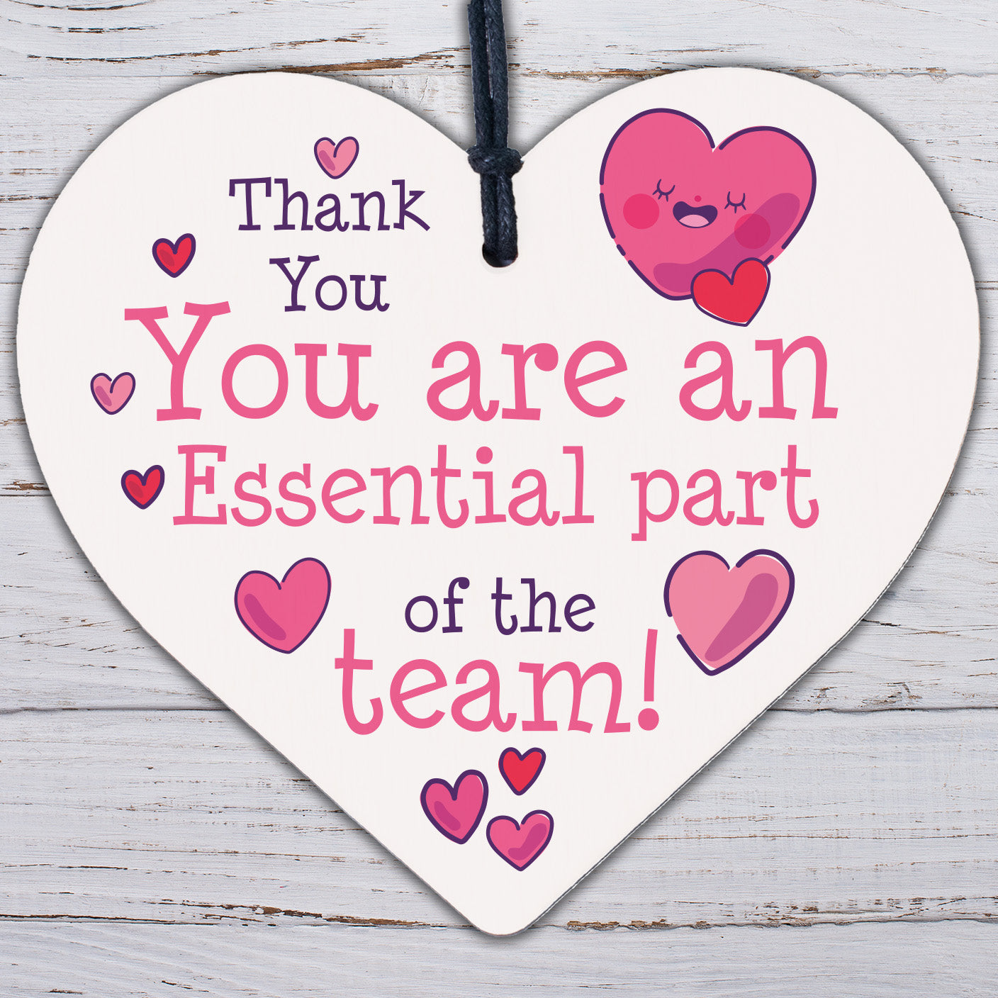 THANK YOU Gifts For Colleagues Employee Wooden Heart Plaque Office Work Gifts