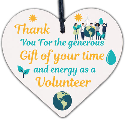 Thank You Gift For Volunteer Colleague Wooden Heart Plaque Friendship Keepsake