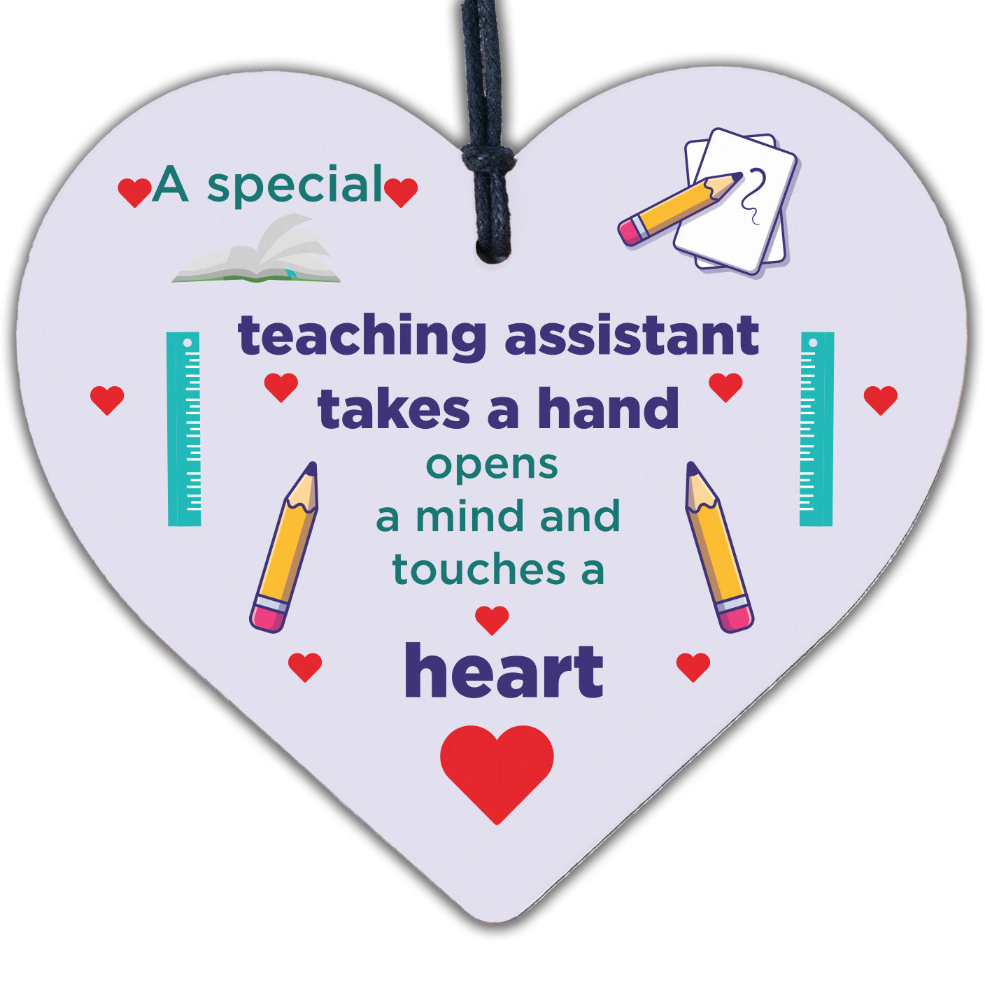 Special Teacher Leaving Gift Wood Heart Plaque Teaching Assistant Thank You Gift