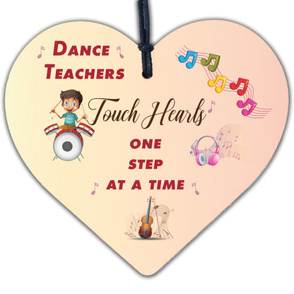 Handmade Wooden Heart Thank You Dance Teacher Gift Birthday Friendship Signs