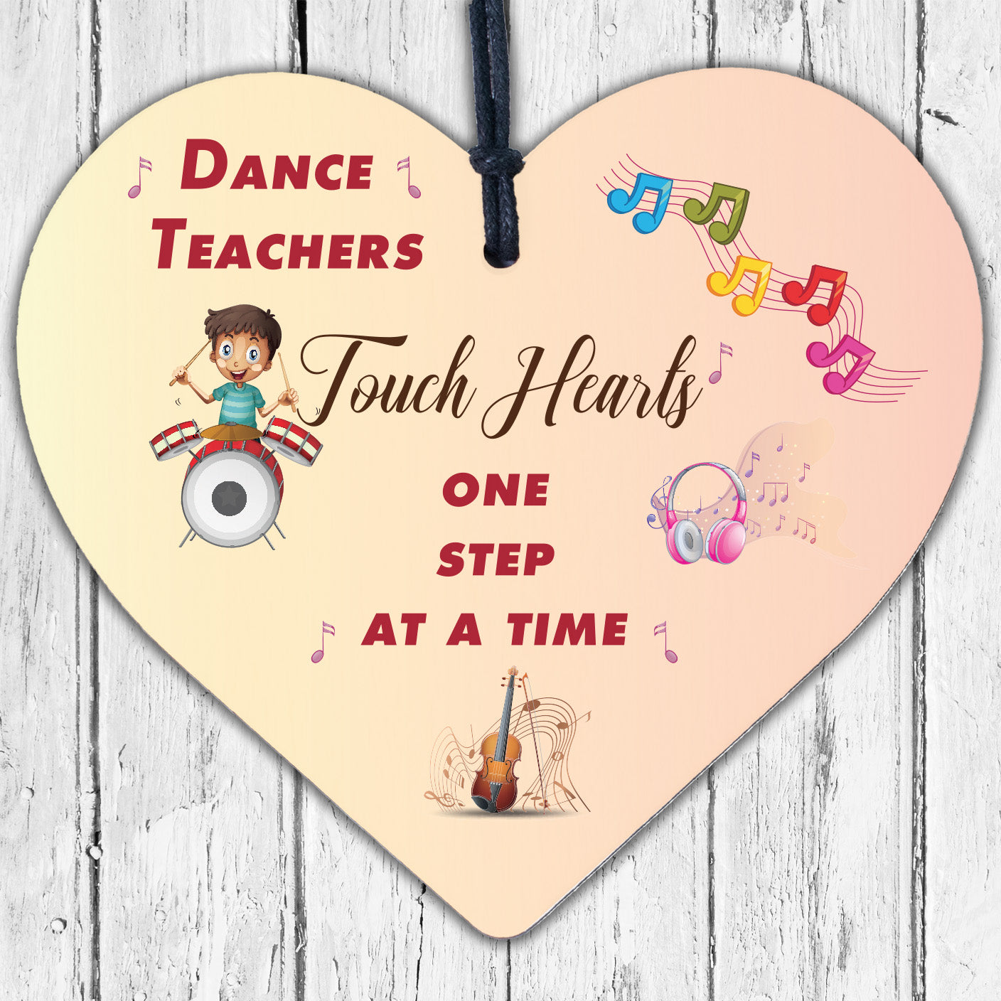 Handmade Wooden Heart Thank You Dance Teacher Gift Birthday Friendship Signs