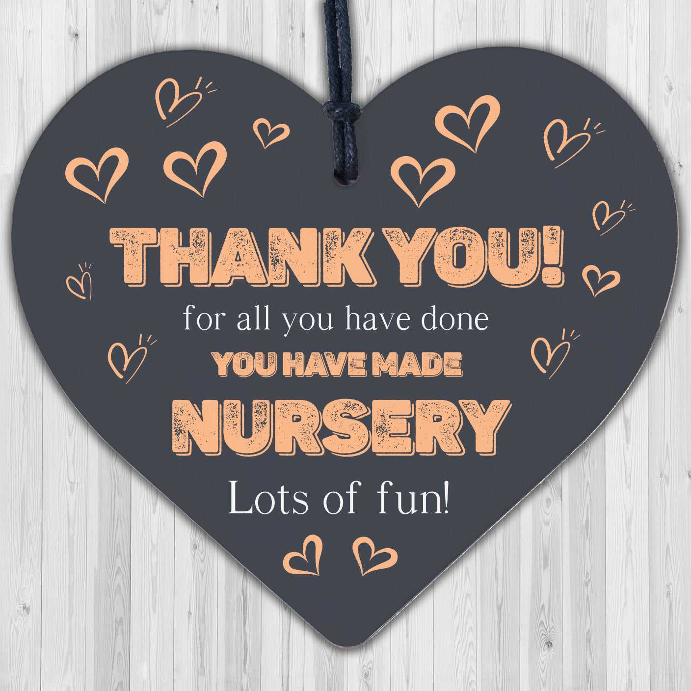 Thank You Nursery Teacher Gift Wooden Heart Sign Preschool Leaving Present