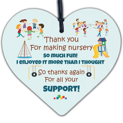 Nursery Teacher Teaching Assistant Thank You Gifts Wooden Heart Leaving Present