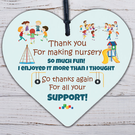 Nursery Teacher Teaching Assistant Thank You Gifts Wooden Heart Leaving Present