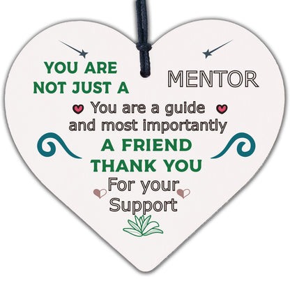 Mentor Thank You Wood Heart Plaque Gift For Teacher Coach Tutor Leaving Gifts