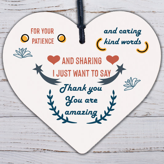 Leaving Nursery Wooden Heart Plaque Teacher Childminder Preschool Thank You Gift