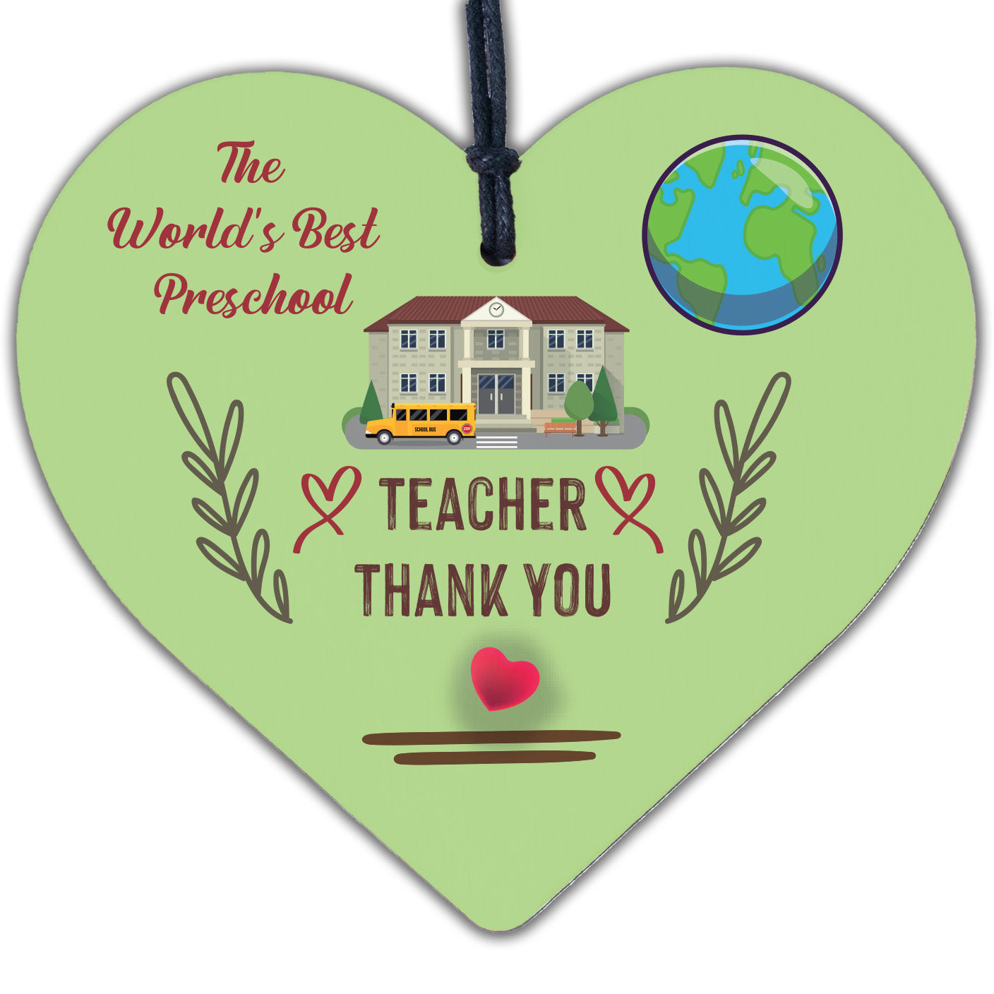 Gift For Preschool Teacher Wood Heart Thank You Gift Preschool Leaving Gift