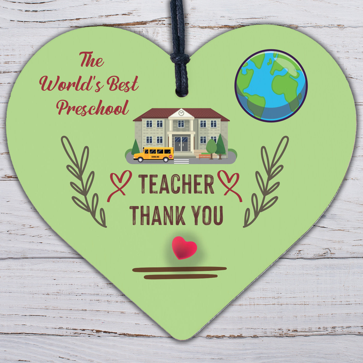 Gift For Preschool Teacher Wood Heart Thank You Gift Preschool Leaving Gift