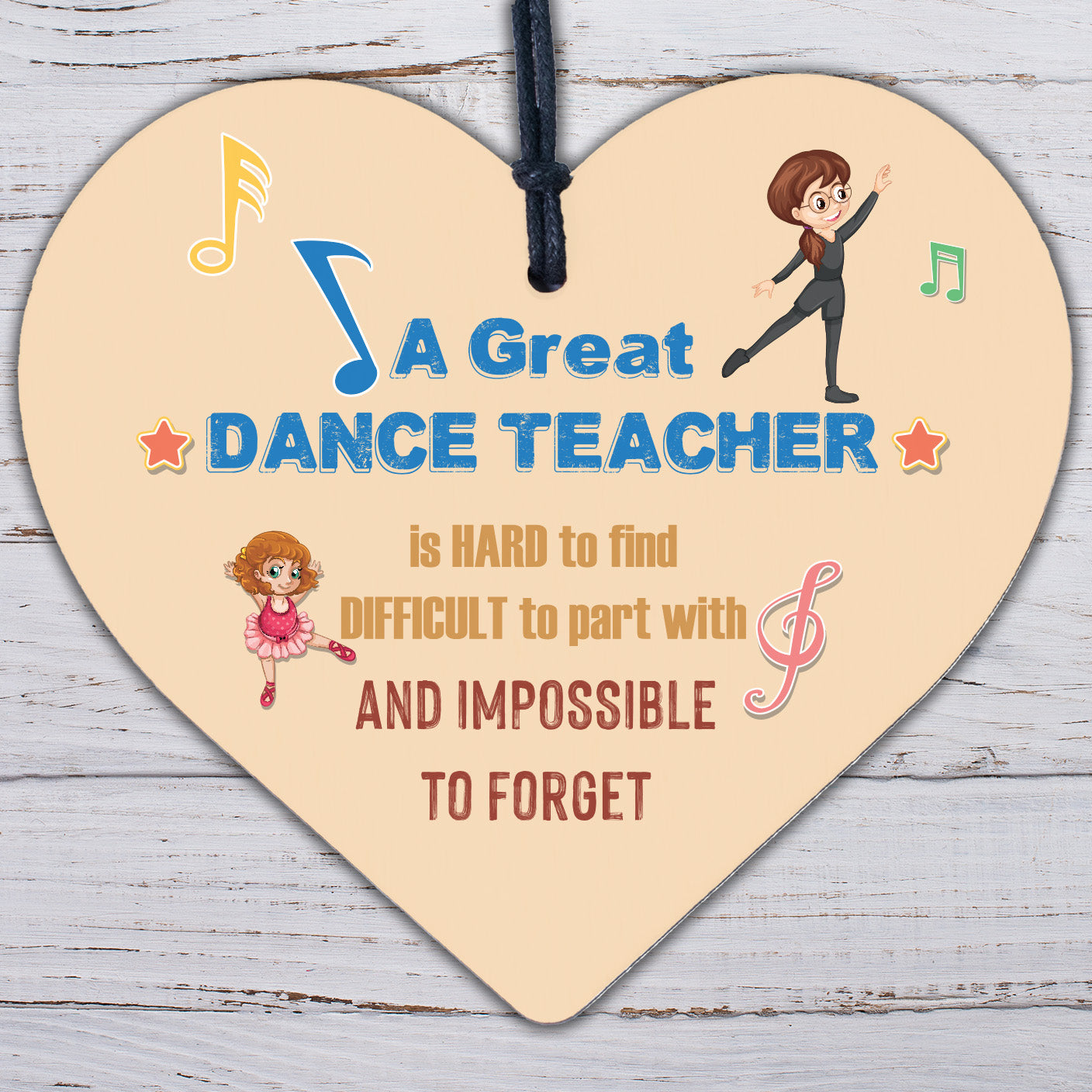 Handmade Heart Thank You Dance Teacher Gift Goodbye Gift For Her Friendship Sign