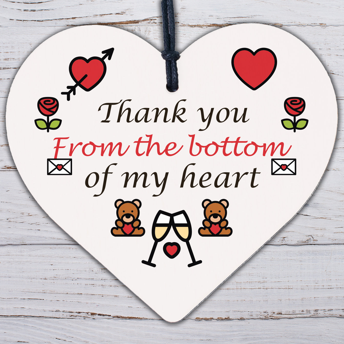 Thank You Gift For Teacher Midwife Nurse Assistant Friend Handmade Wooden Heart