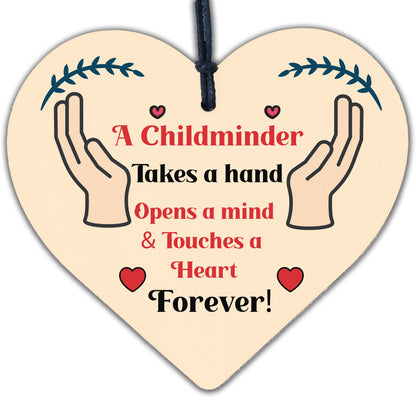 Special Childminder Gift Wood Hanging Heart Thank You Teacher Friendship Gift